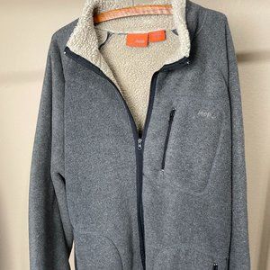 Heavy fleece sweater jacket zip up Jeep brand grey XXL men's